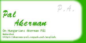 pal akerman business card