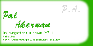 pal akerman business card